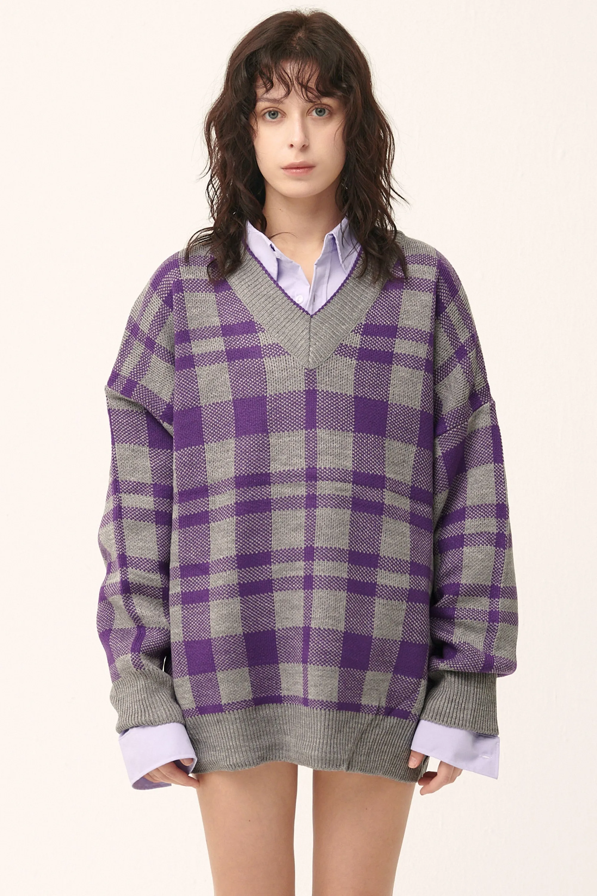 Alexis Oversized Sweater in Plaid