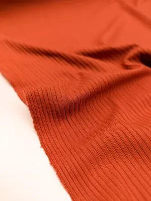 Bamboo Rib Knit - Orange Clay