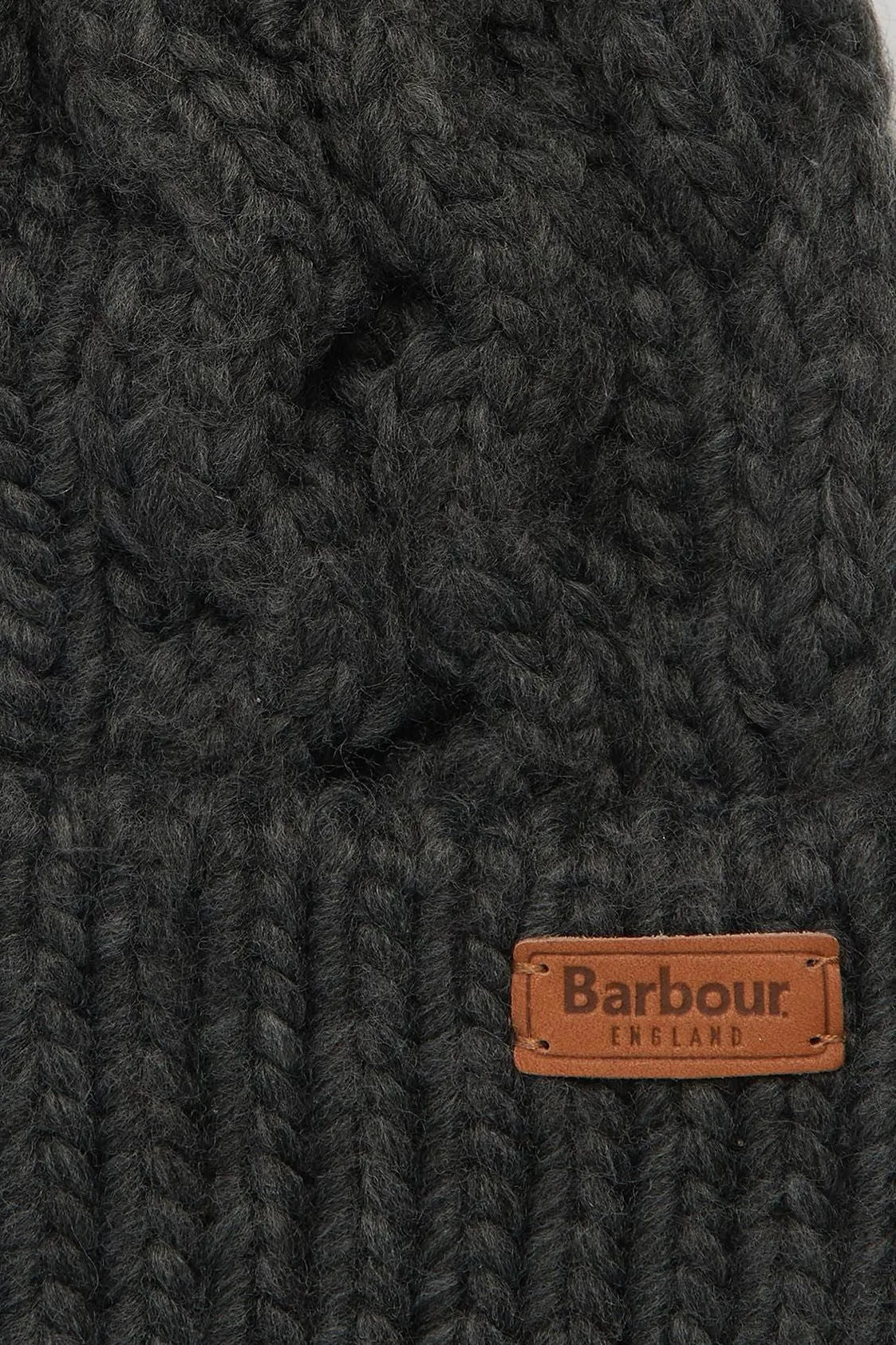 Barbour Beanie Penshaw cable knit in Charcoal - LHA0386GY911