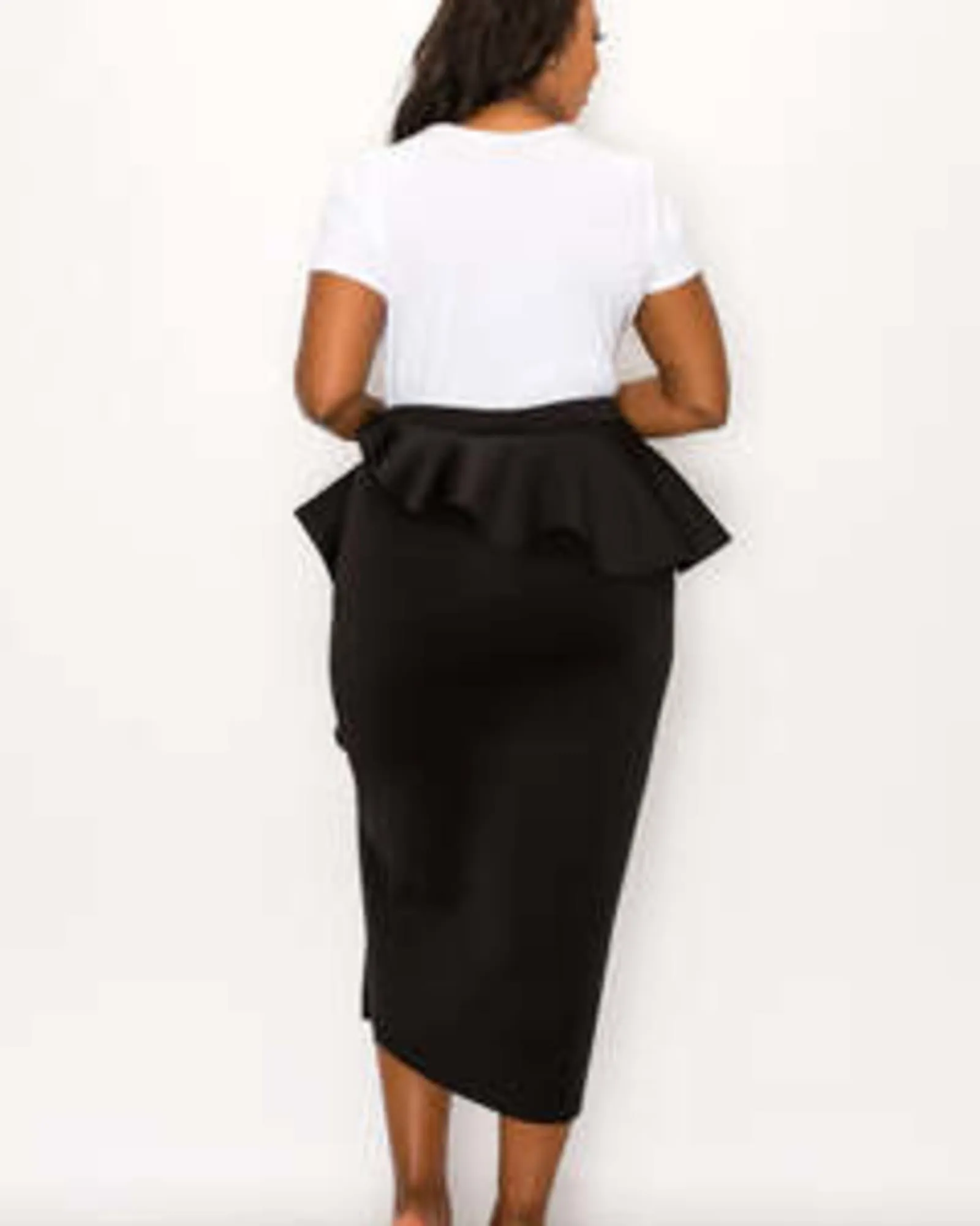 Bella Neoprene Midi Skirt | Black