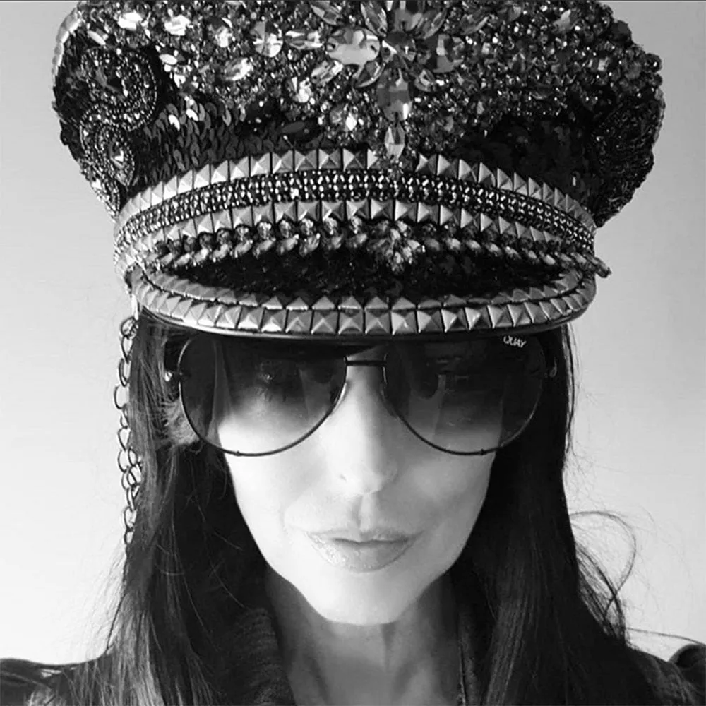 Black Sequin Burning Man Hat