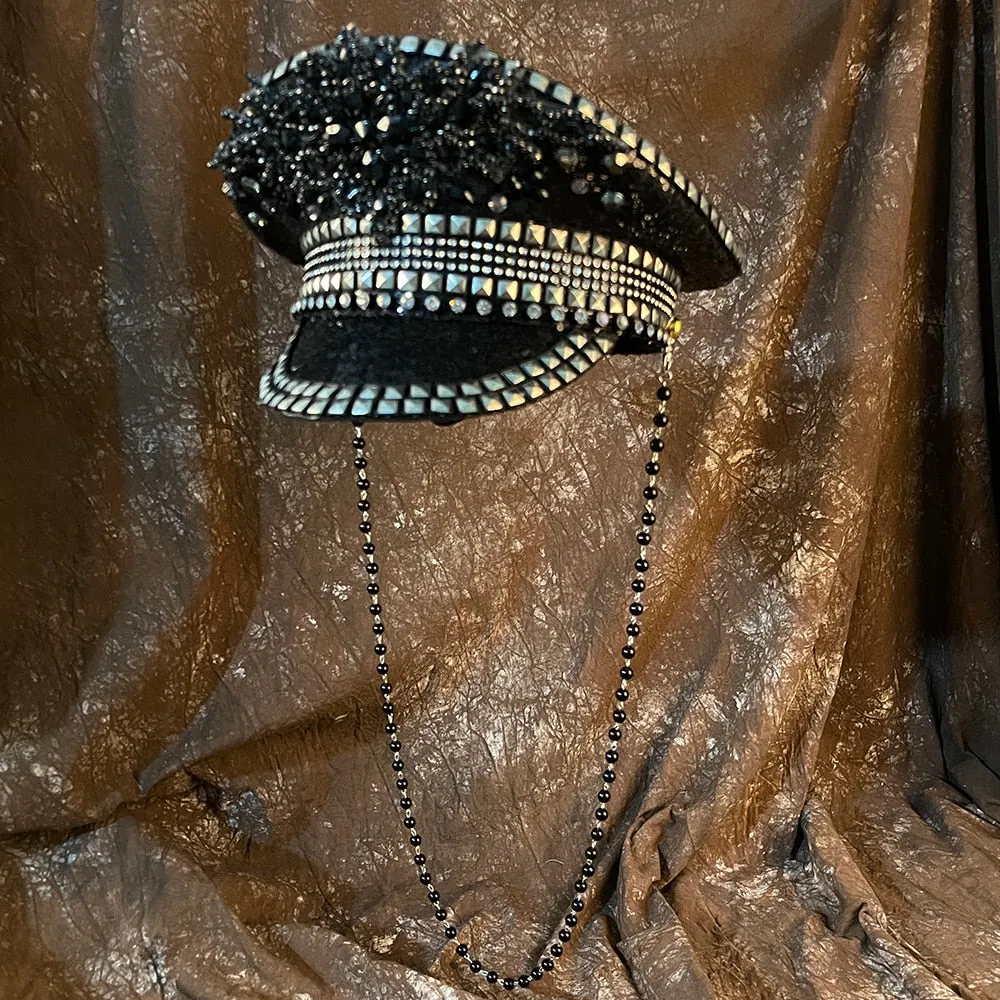 Black Sequin Burning Man Hat