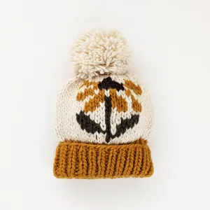 Coneflower Gold Hand Knit Beanie Hat