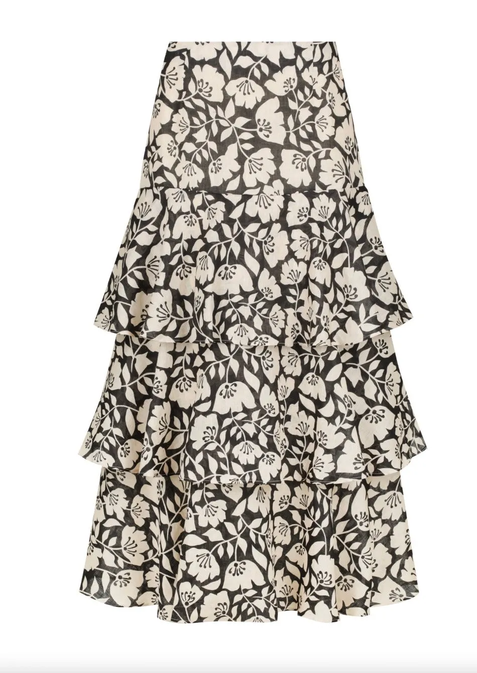 Coyote Linen Skirt Print