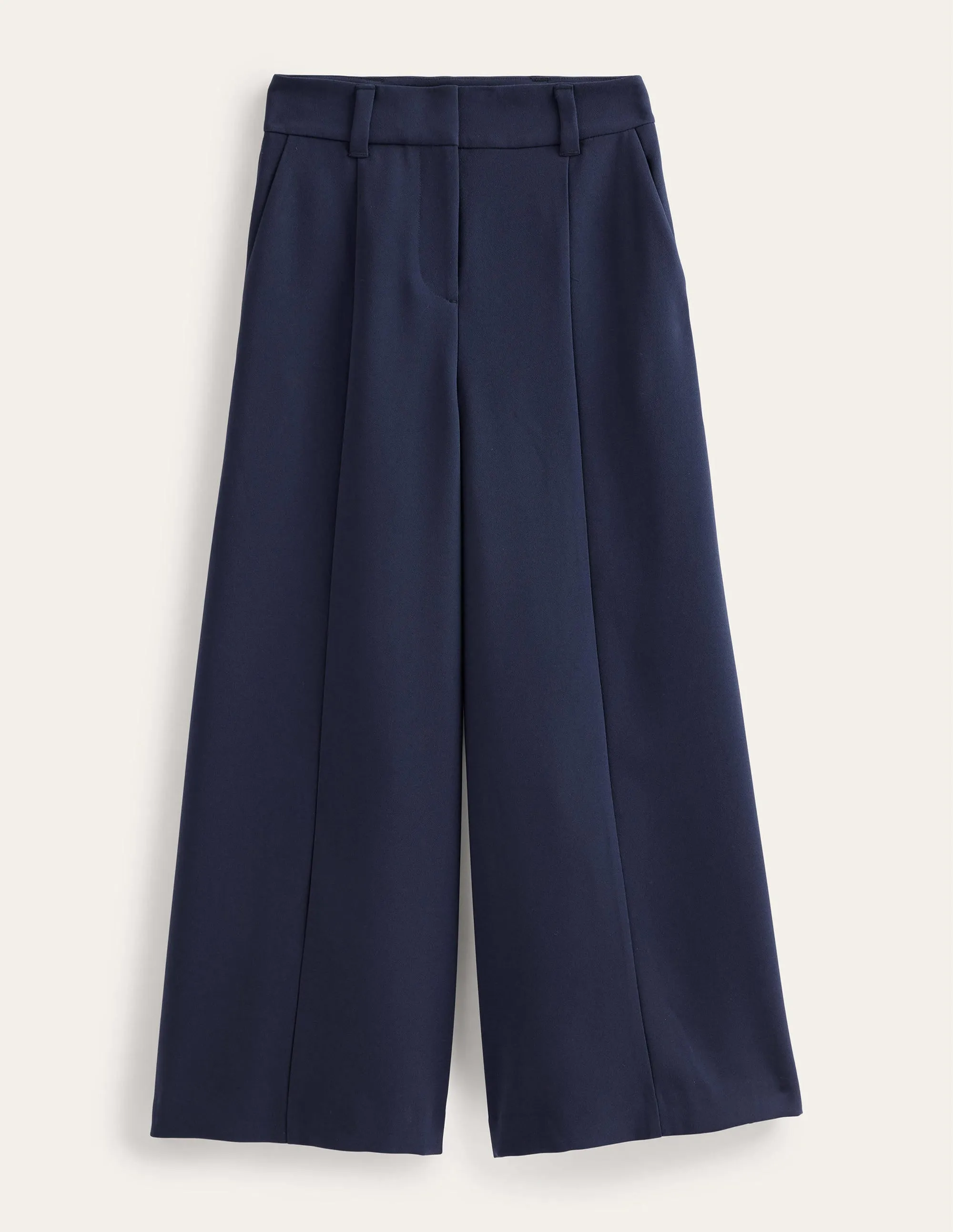 Fluid Wide Leg Culottes-Navy