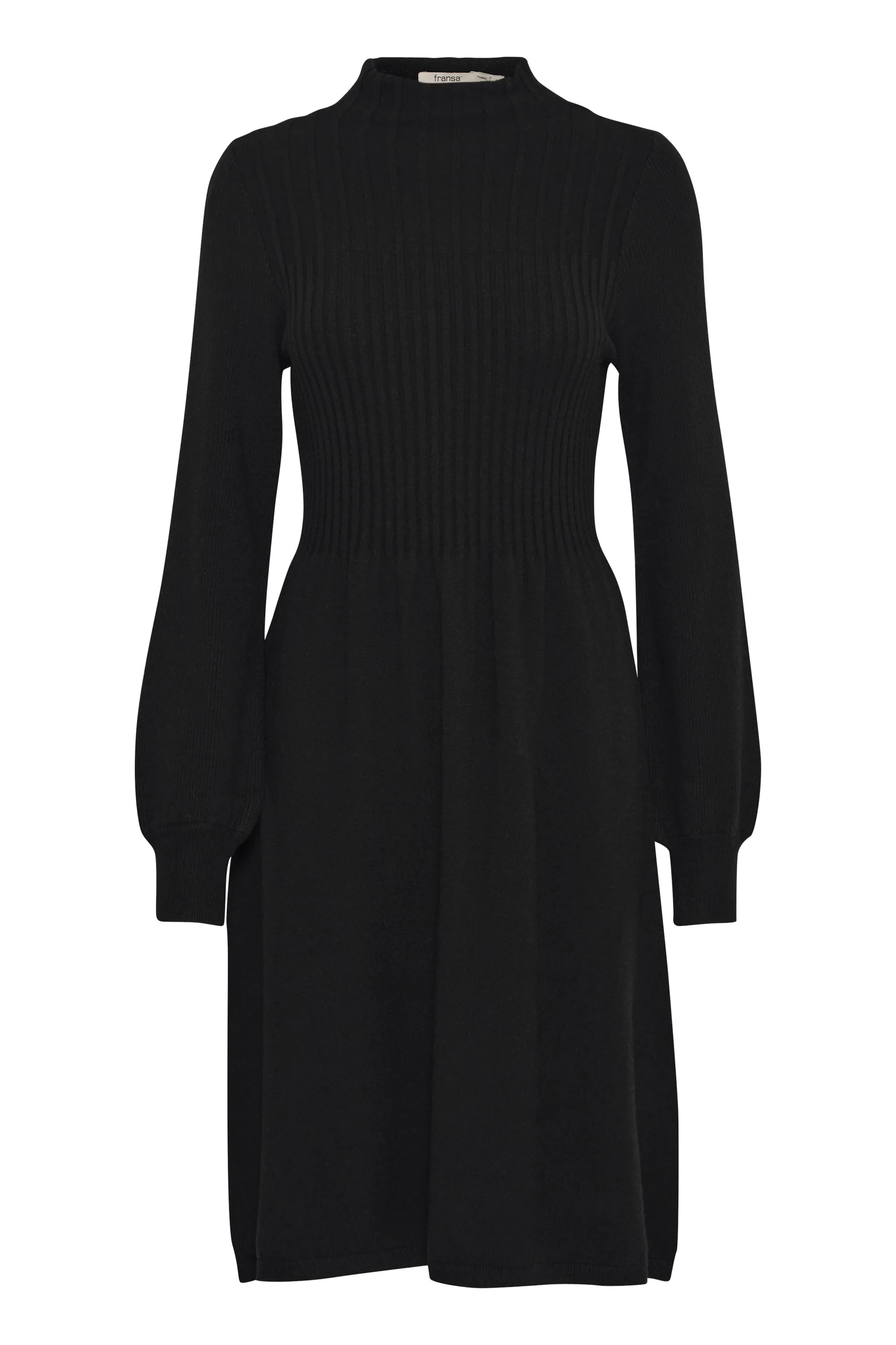 Fransa Fine knit black dress 20614676