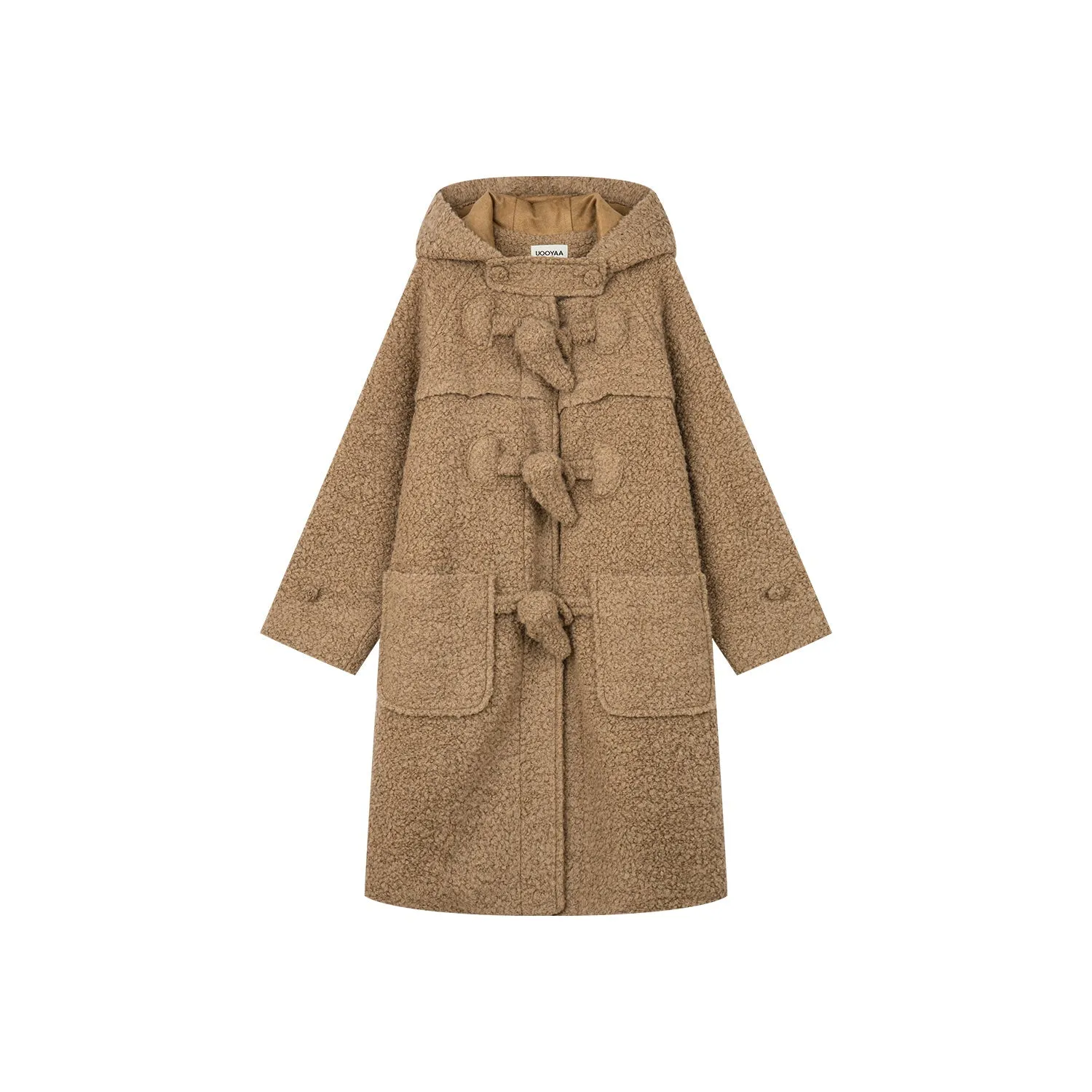 Fuzzy playful oversized toggle duffle coat