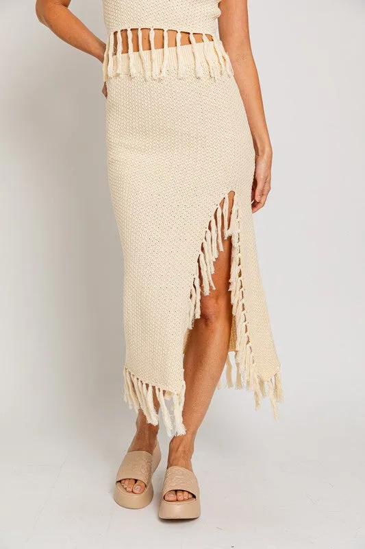 Haisley Tassel Detail Sweater Midi Skirt