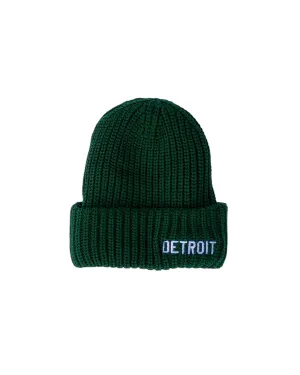 Ink Detroit Basic Detroit Lumberjack Knit Beanie with Cuff - Forest Green