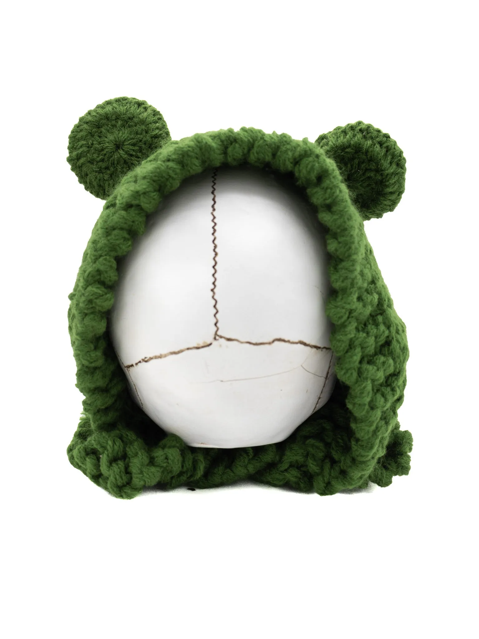 Knit Frog Bonnet- Green