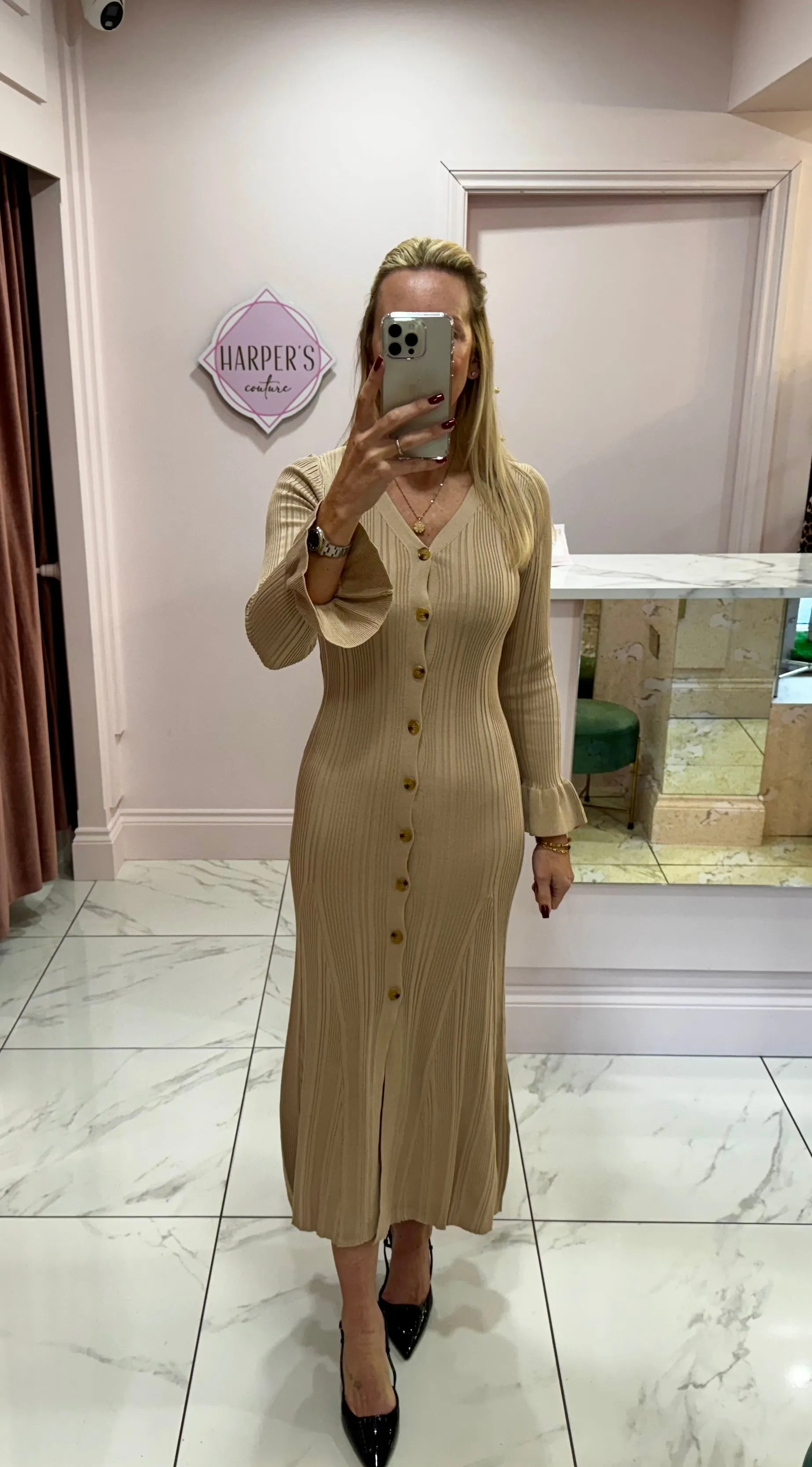 Lacie Long Sleeve Knit Midi Dress