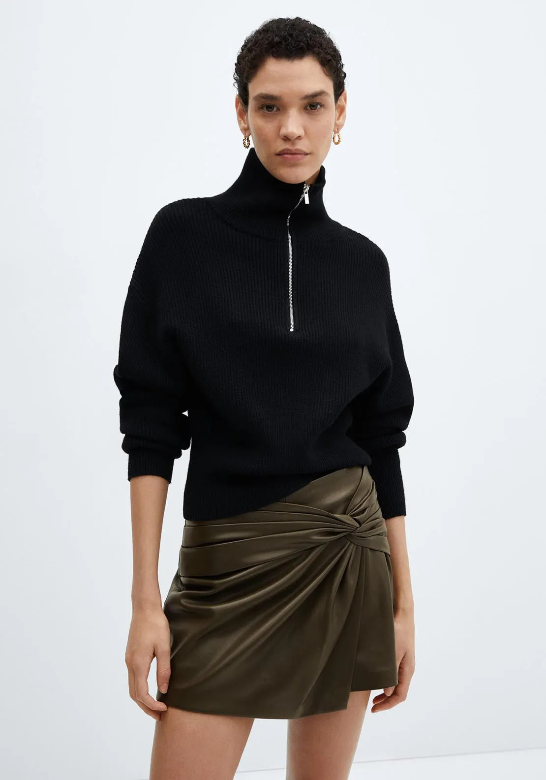 Leather-effect culottes