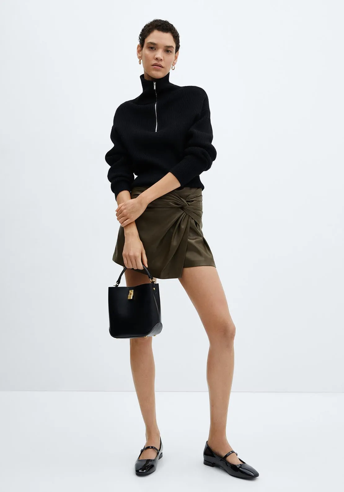 Leather-effect culottes