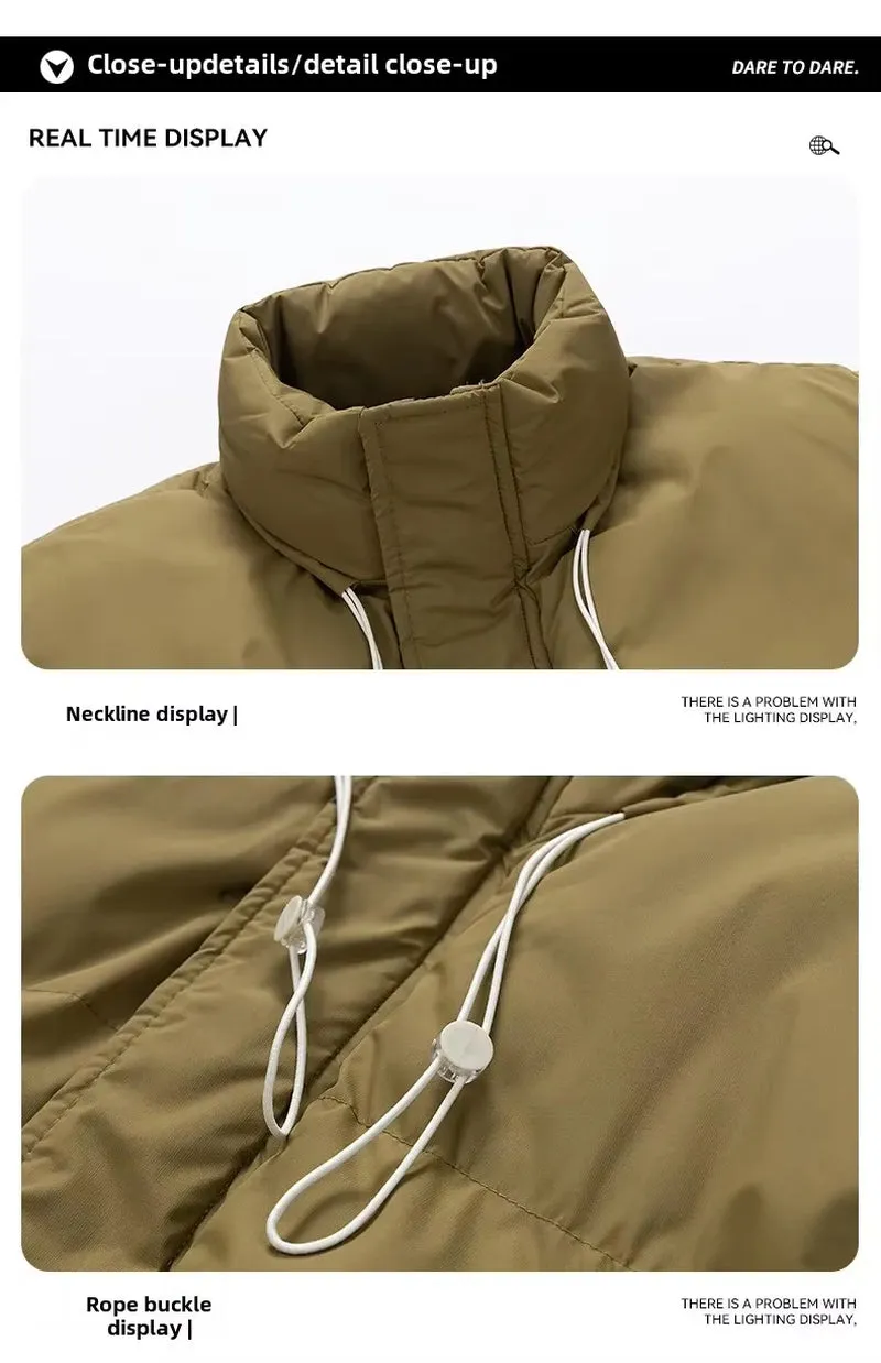 Men  Autumn Winter New Solid Color Thickened Large Pocket Design Outdoor Travel Padded Jacket