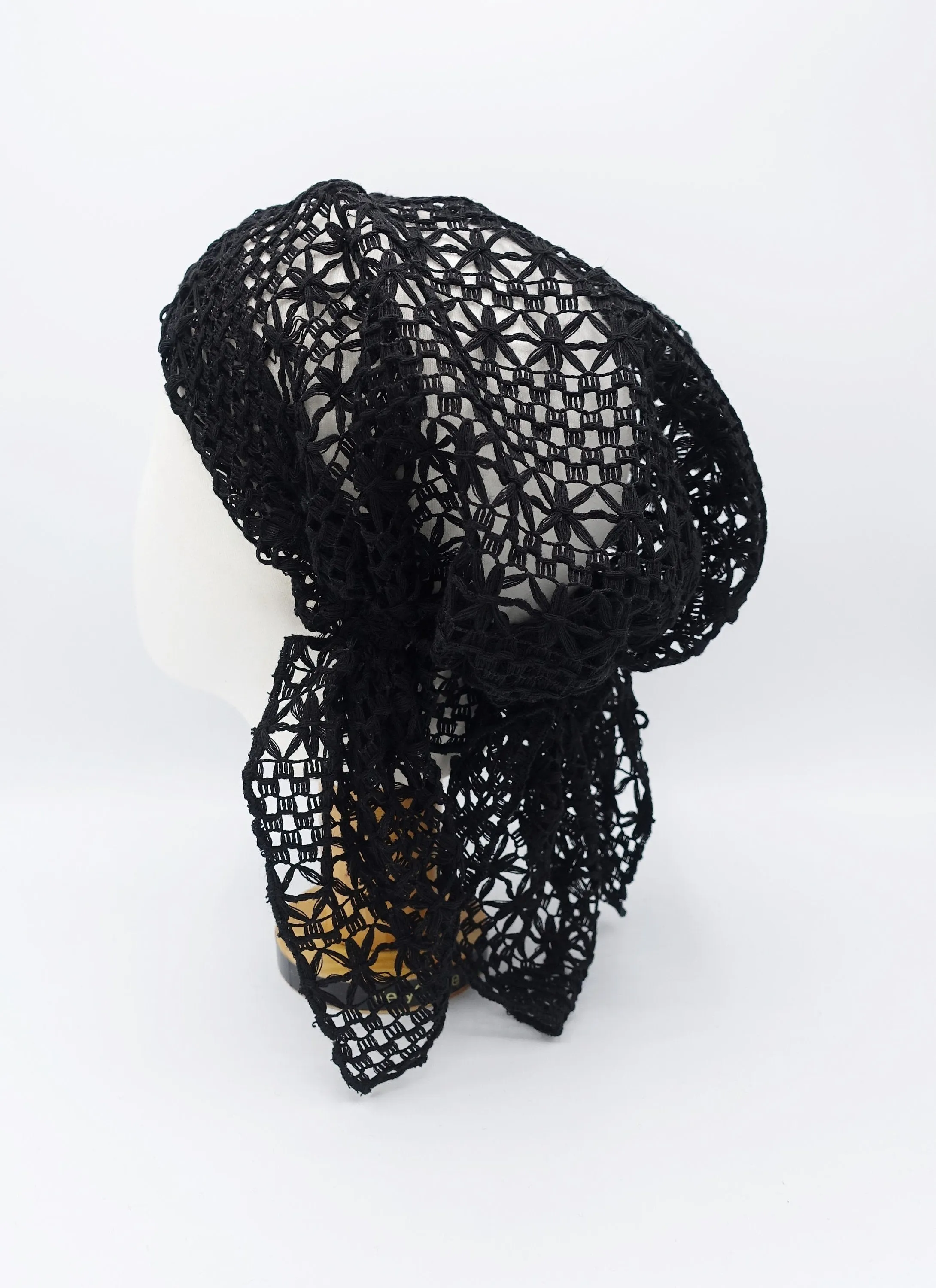 mesh lace knit hat