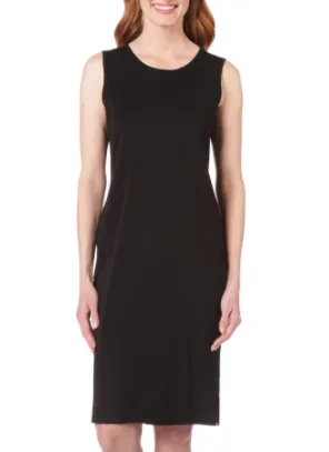 Ming Wang Crew Neck Knit Tank Dress - Black