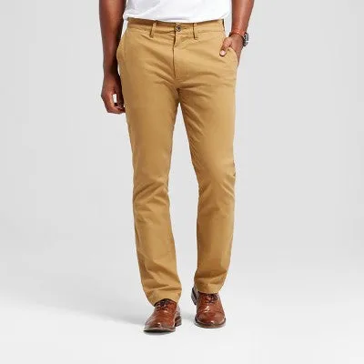 New - Men's Every Wear Athletic Fit Chino Pants - Goodfellow & Co Dapper Brown 36X32