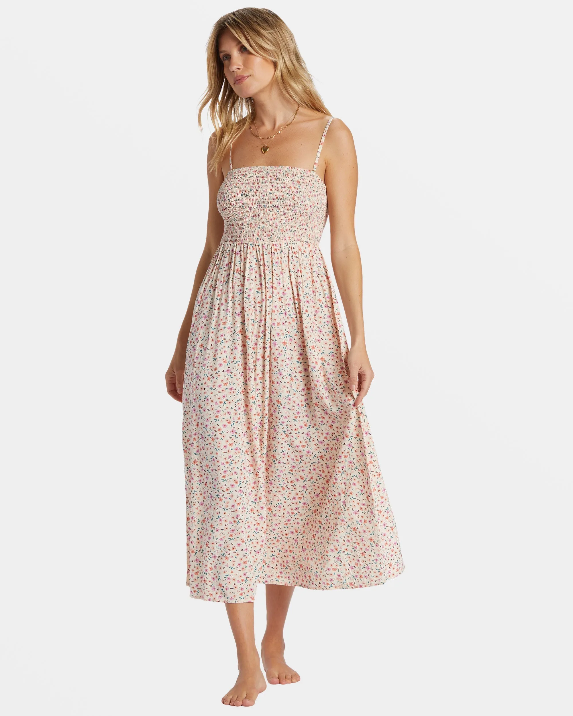 Off The Coast Midi Dress - White Cap