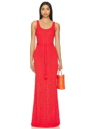 Selma Knit Maxi Dress - Radiant Red